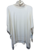 Vince Size M Cream White Rayon Blend Ribbed Turtleneck 1/2 Sleeve Back Zip Top Cream White / M