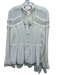 Cinq a Sept Size L White Silk Long Sleeve Button Front Tie Neck Mesh Panel Top White / L