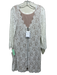 Diane Von Furstenberg Size 14 White & Beige Rayon Blend Long Sleeve Dress White & Beige / 14