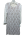 Diane Von Furstenberg Size 14 White & Beige Rayon Blend Long Sleeve Dress White & Beige / 14