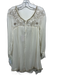 Free People Size M Cream White & Beige Viscose Ruffle Trim Wide Neck Dress Cream White & Beige / M