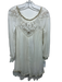 Free People Size M Cream White & Beige Viscose Ruffle Trim Wide Neck Dress Cream White & Beige / M