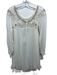 Free People Size M Cream White & Beige Viscose Ruffle Trim Wide Neck Dress Cream White & Beige / M