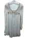 Free People Size L Cream White & Beige Viscose Ruffle Trim Wide Neck Dress Cream White & Beige / L