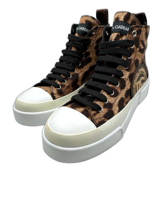 Dolce & Gabbana Shoe Size 40 Brown, White & Black textile upper Lace Up Sneakers Brown, White & Black / 40