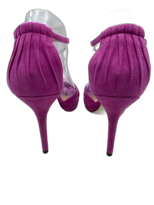 Jimmy Choo Shoe Size 40 Fuchsia Purple Leather Upper Suede Twist Sandals Fuchsia Purple / 40