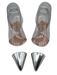 Manolo Blahnik Shoe Size 41 White & Silver Leather Upper Toe Cap Slingbacks White & Silver / 41