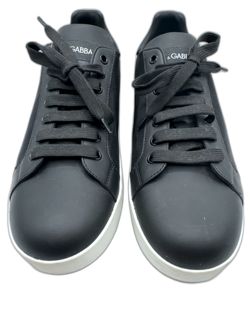 Dolce & Gabbana Shoe Size 41 Black & White Leather & Textile Mesh Sneakers Black & White / 41