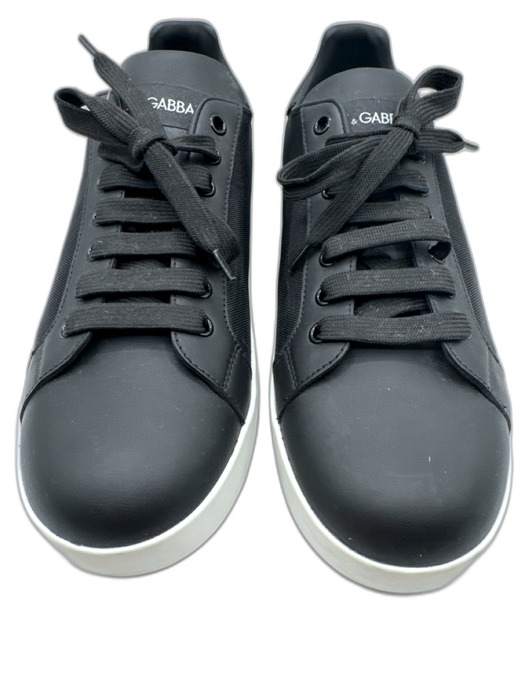 Dolce & Gabbana Shoe Size 41 Black & White Leather & Textile Mesh Sneakers Black & White / 41