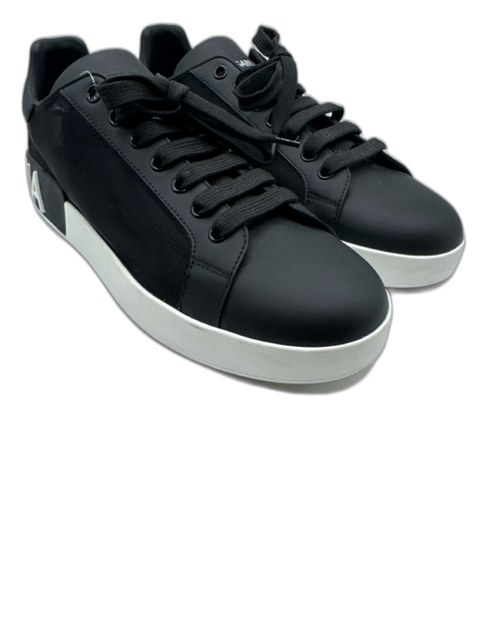 Dolce & Gabbana Shoe Size 41 Black & White Leather & Textile Mesh Sneakers Black & White / 41