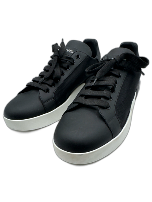 Dolce & Gabbana Shoe Size 41 Black & White Leather & Textile Mesh Sneakers Black & White / 41
