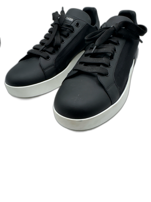 Dolce & Gabbana Shoe Size 41 Black & White Leather & Textile Mesh Sneakers Black & White / 41