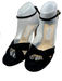Jimmy Choo Shoe Size 40 Black Leather Upper Suede Twist Ankle Buckle Sandals Black / 40