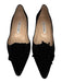 Manolo Blahnik Shoe Size 40 Black Leather Upper Suede Flower Pointed Toe Pumps Black / 40