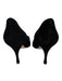 Manolo Blahnik Shoe Size 40 Black Leather Upper Suede Flower Pointed Toe Pumps Black / 40