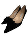 Manolo Blahnik Shoe Size 40 Black Leather Upper Suede Flower Pointed Toe Pumps Black / 40