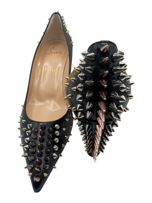 Christian Louboutin Shoe Size 40.5 Black & Metallic Leather Upper Pumps Black & Metallic / 40.5