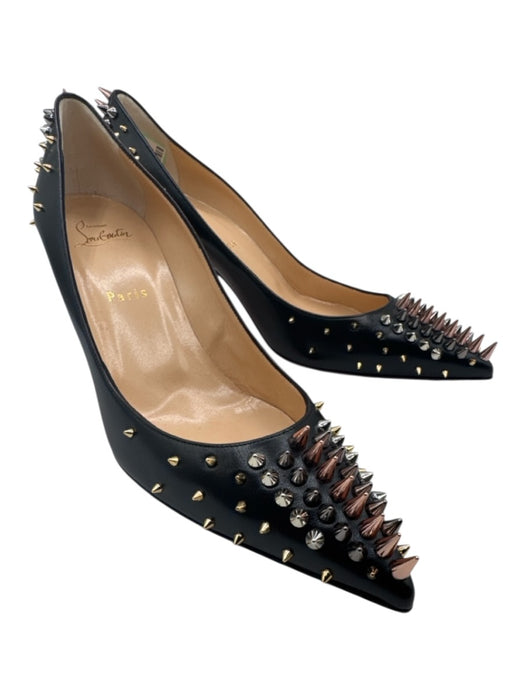 Christian Louboutin Shoe Size 40.5 Black & Metallic Leather Upper Pumps Black & Metallic / 40.5