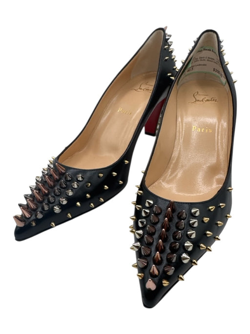 Christian Louboutin Shoe Size 40.5 Black & Metallic Leather Upper Pumps Black & Metallic / 40.5