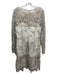 Marchesa Notte Size 14 Cream, Gold & Silver Nylon Blend Lace Overlay Dress Cream, Gold & Silver / 14