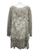 Marchesa Notte Size 14 Cream, Gold & Silver Nylon Blend Lace Overlay Dress Cream, Gold & Silver / 14