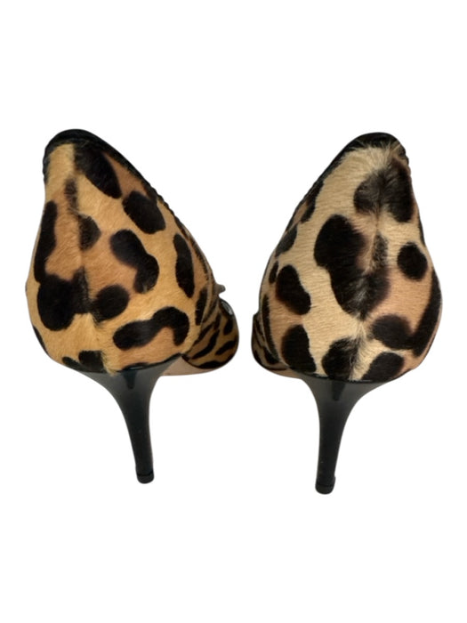 Christian Dior Shoe Size 40 Brown & Black Leather Upper Leopard Print Bow Pumps Brown & Black / 40