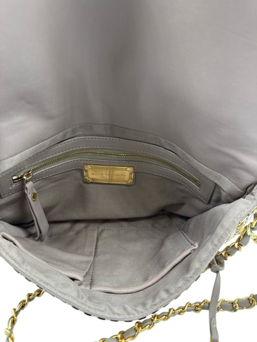 Elie Tahari Gold Tone Aluminium Chain Link Flap Chain Strap Bag Gold Tone