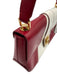 Salvatore Ferragamo Red & White Leather Flap Toggle Close Adjustable Strap Bag Red & White
