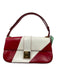 Salvatore Ferragamo Red & White Leather Flap Toggle Close Adjustable Strap Bag Red & White