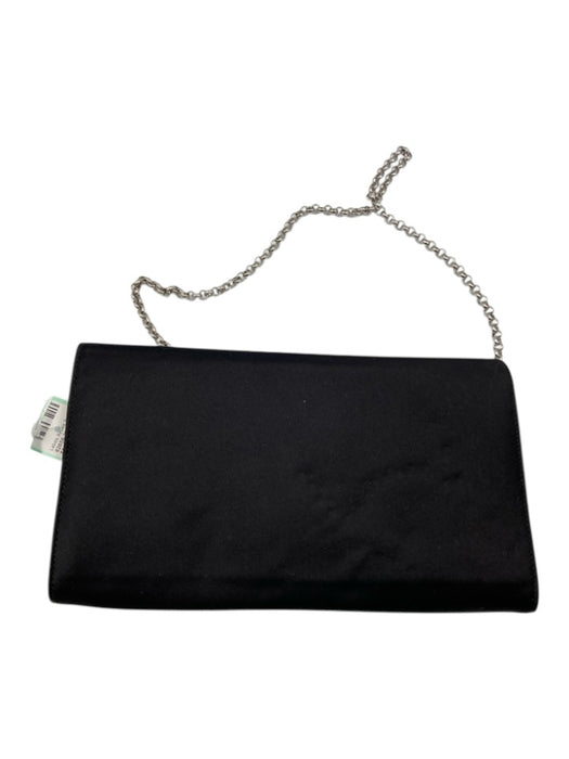 Tiffany & Co. Black & Silver Tone Satin Rhinestone Bow Flap Chain Strap Bag Black & Silver Tone
