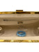 Stuart Weitzman Blue Leather Gold Tone Hardware Croc Embossed Hinge Open Clutch Blue