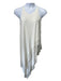 Donna Karan Size Large White & Cream Viscose Blend Jersey Chiffon Trim Top White & Cream / Large