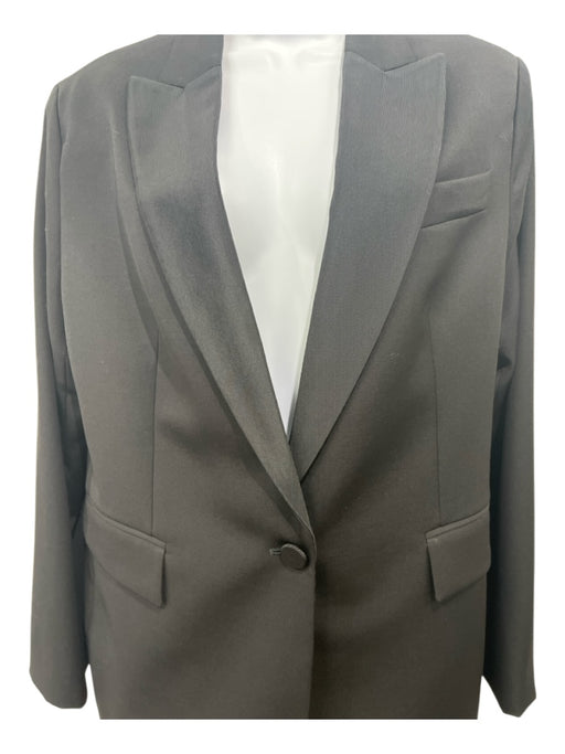 Stella McCartney Size 48/12 Black Wool Fabric Block Single Breasted Pant Set Black / 48/12