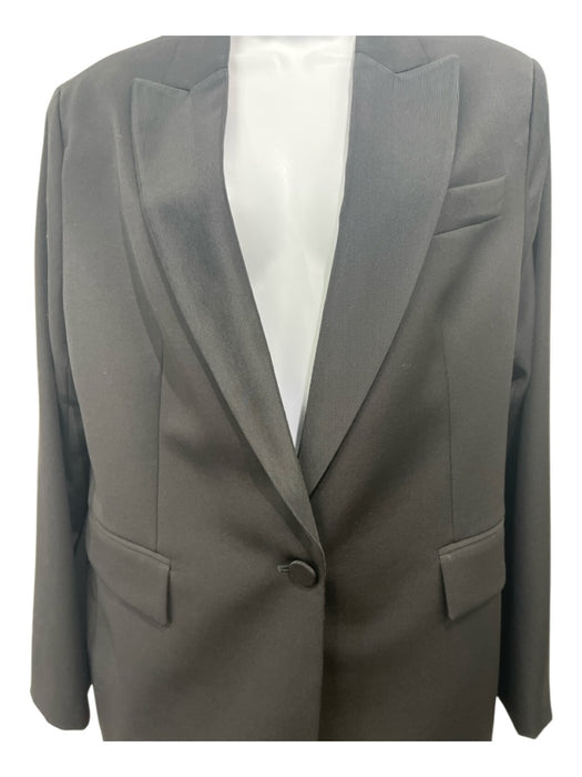 Stella McCartney Size 48/12 Black Wool Fabric Block Single Breasted Pant Set Black / 48/12