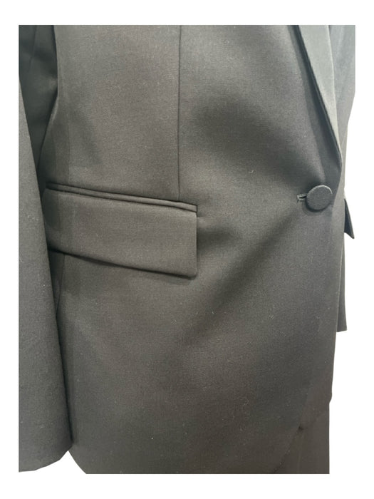 Stella McCartney Size 48/12 Black Wool Fabric Block Single Breasted Pant Set Black / 48/12