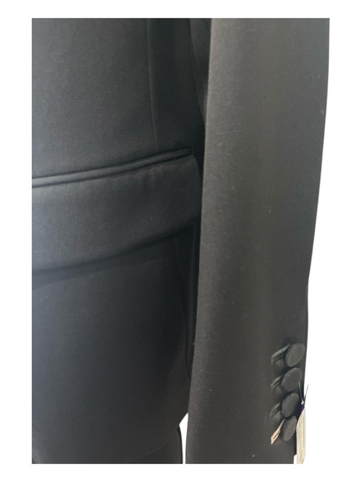 Stella McCartney Size 48/12 Black Wool Fabric Block Single Breasted Pant Set Black / 48/12