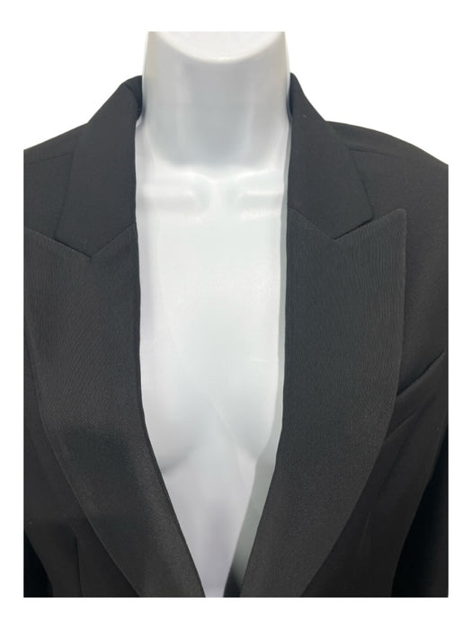 Stella McCartney Size 48/12 Black Wool Fabric Block Single Breasted Pant Set Black / 48/12