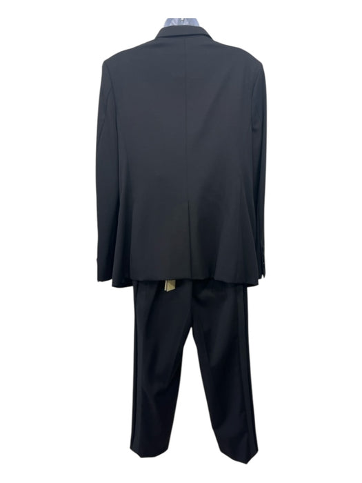 Stella McCartney Size 48/12 Black Wool Fabric Block Single Breasted Pant Set Black / 48/12