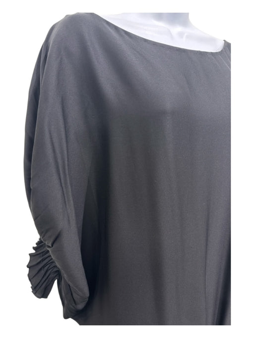 Diane Von Furstenberg Size 10 Black Silk Blend Dolman Short Sleev Dress Black / 10