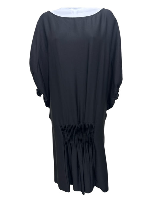 Diane Von Furstenberg Size 10 Black Silk Blend Dolman Short Sleev Dress Black / 10