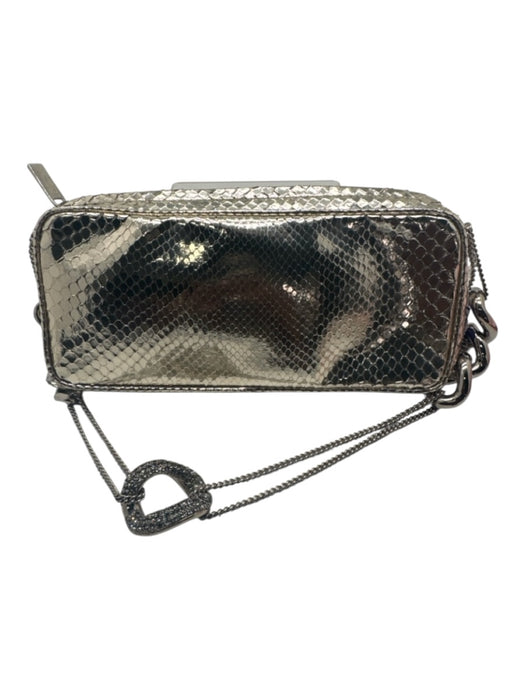 Giorgio Armani Silver & Gold Python Leather Chain Strap Snake Print Clutch Bag Silver & Gold / Small