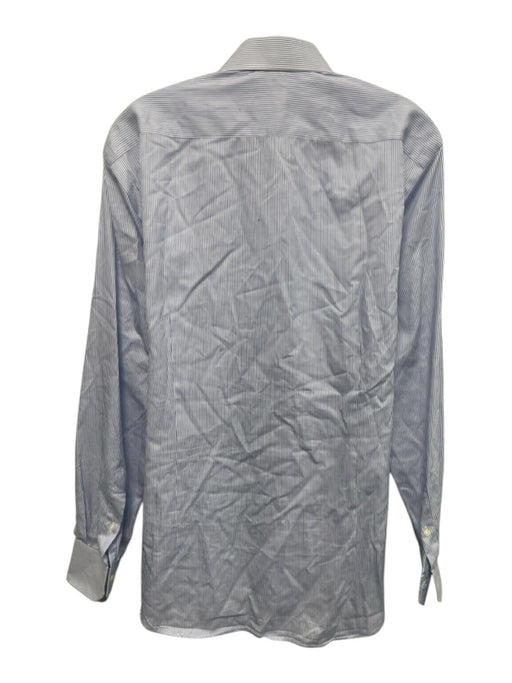 Spada roma Size 16.5 White & Blue Cotton Striped Button Up Long Sleeve Shirt White & Blue / 16.5