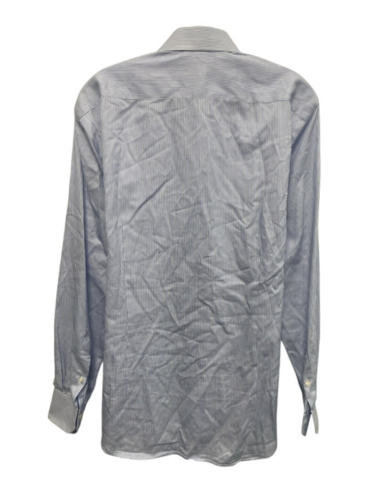 Spada roma Size 16.5 White & Blue Cotton Striped Button Up Long Sleeve Shirt White & Blue / 16.5