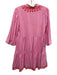 Emily McCarthy Size XS Pink & Orange Tencel 3/4 Puff Sleeve Embroidered Dress Pink & Orange / XS
