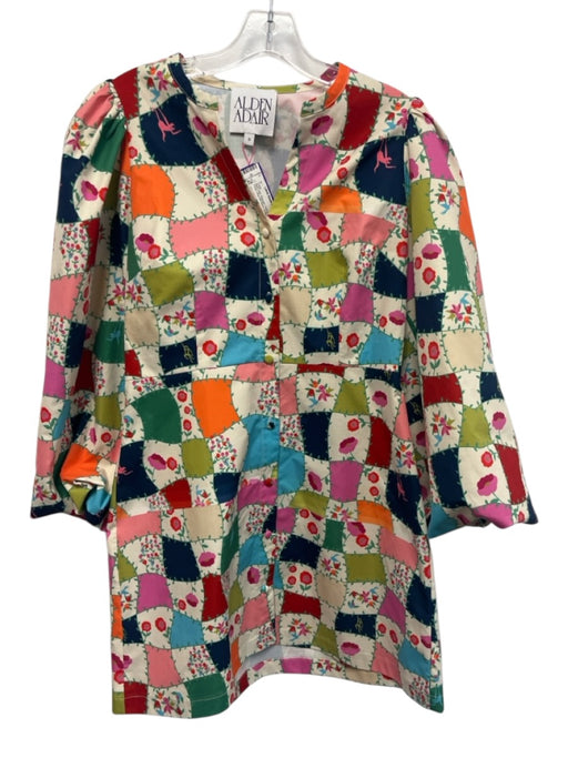 Alden Adair Size S Multi Color Polyester Patchwork Print Floral Dress Multi Color / S