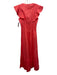Molly Bracken Size S Coral Pink Cotton Flutter Cap sleeve V Neck Tiered Dress Coral Pink / S