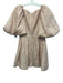 Aje Size M / 10 Baby Pink Viscose & Linen Oversize Puff Sleeve Knot Detail Dress Baby Pink / M / 10