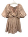 Aje Size M / 10 Baby Pink Viscose & Linen Oversize Puff Sleeve Knot Detail Dress Baby Pink / M / 10