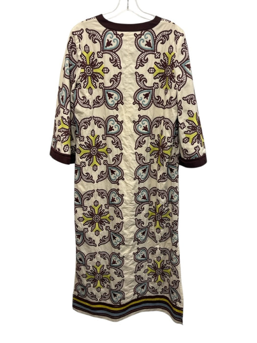 Tuckernuck Size M White, Brown, Blue, Green Cotton Embroidered Paisley Dress White, Brown, Blue, Green / M