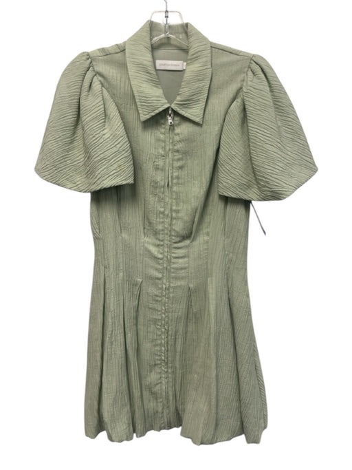 Jonathan Simkhai Size S Sage green Lyocell blend Short Sleeve Textured Dress Sage green / S
